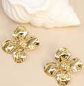 Boucles D’oreilles Clip Kakonia – Or, Motif Fleur, Hypoallergénique, Sans Perçage – Bijou Pendante Pour Femme - 10