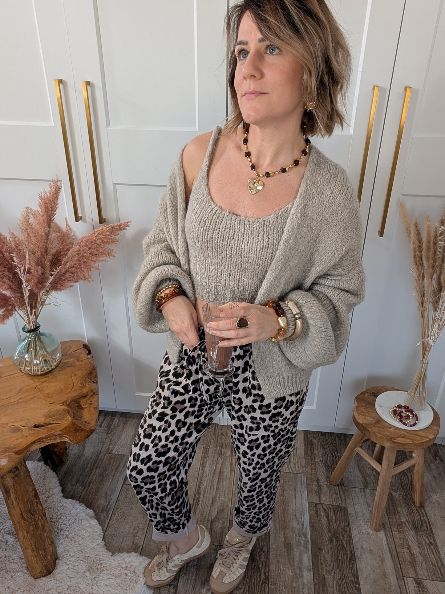 Ensemble gilet et top Beauty beige