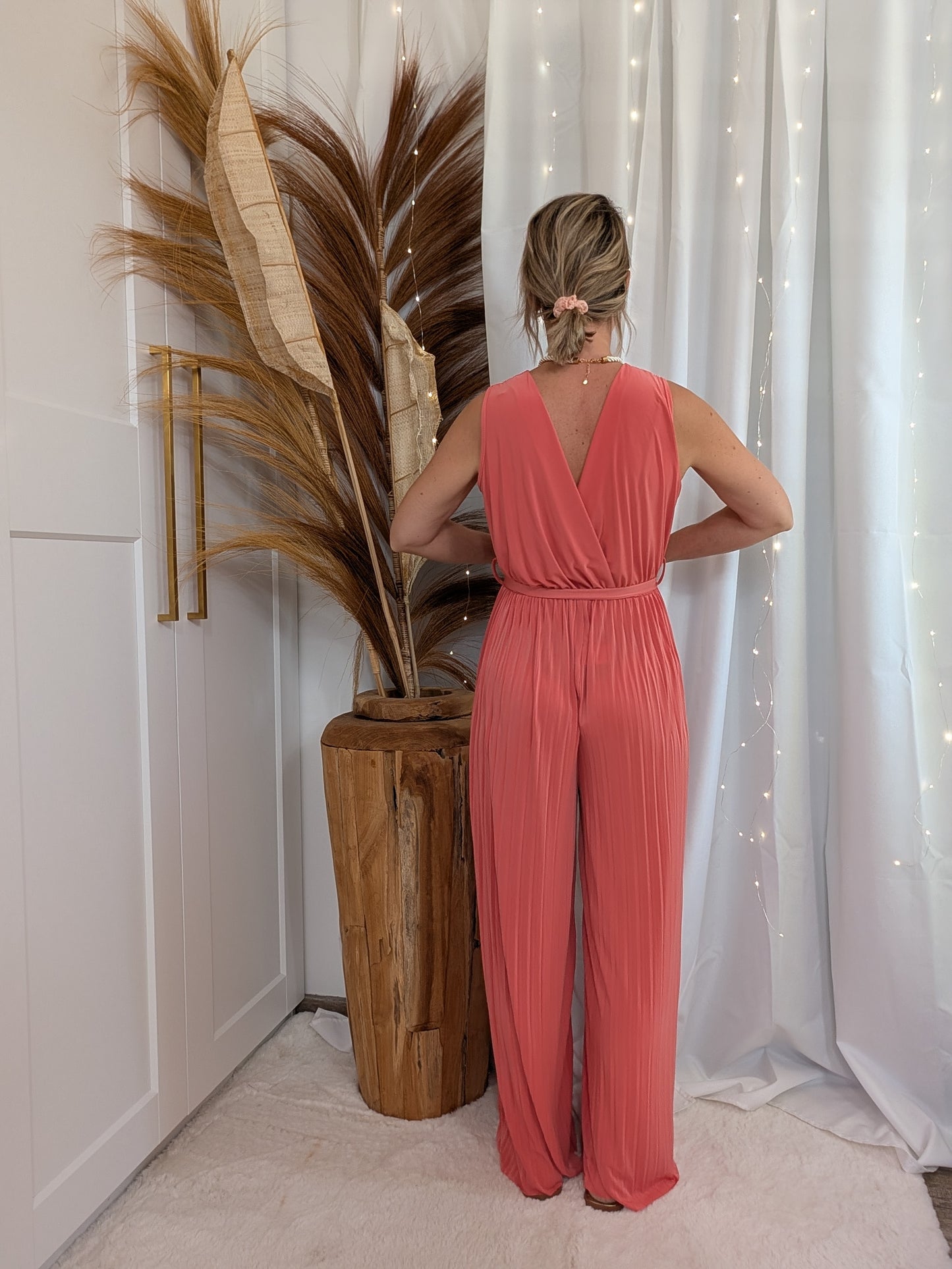 Combinaison pilssée corail - Lena