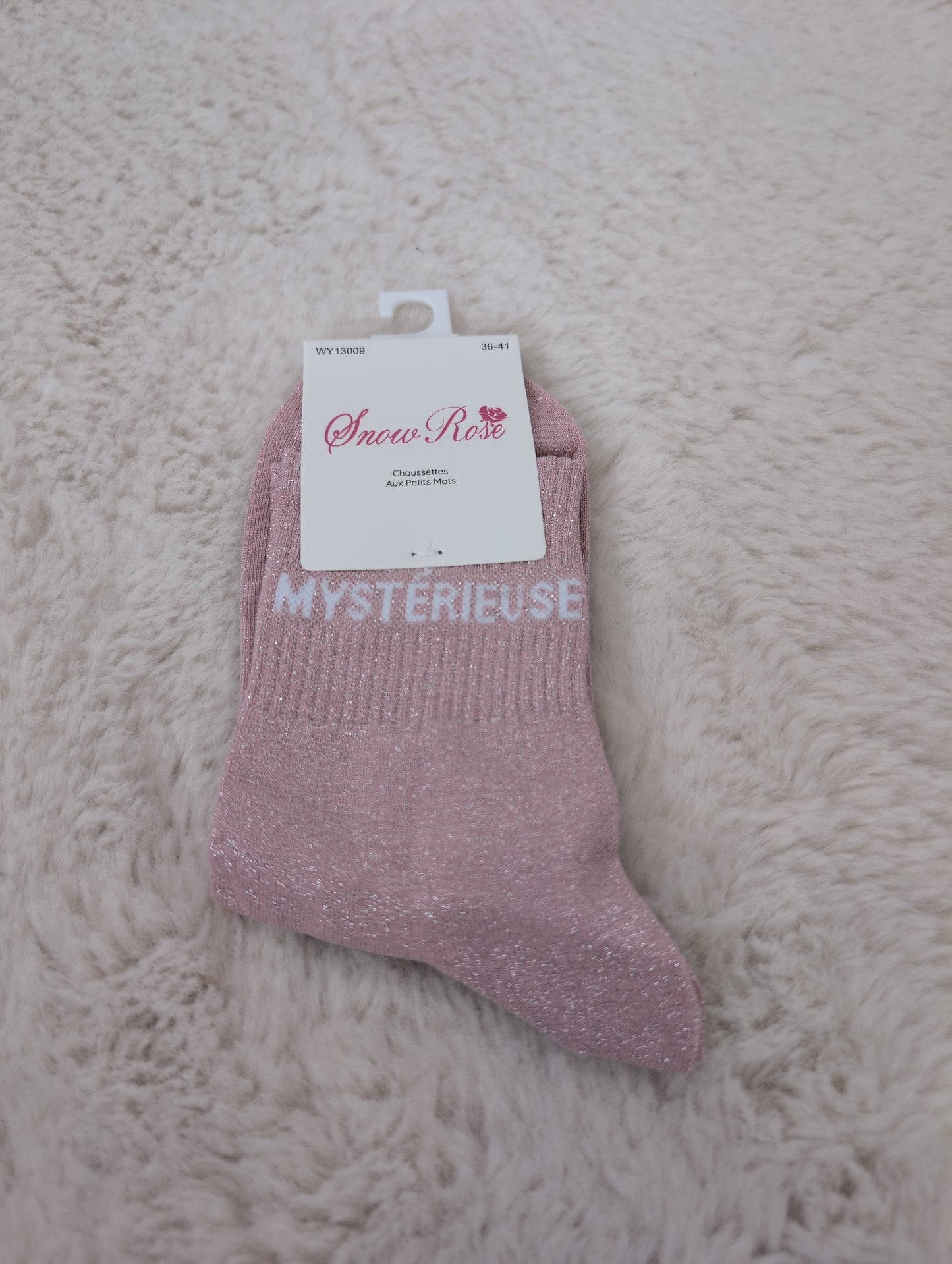 Chaussettes brillantes MYSTERIEUSE blush