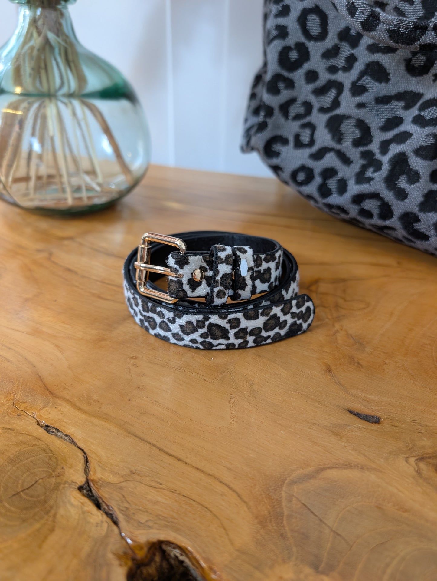 Ceinture lépard blanc