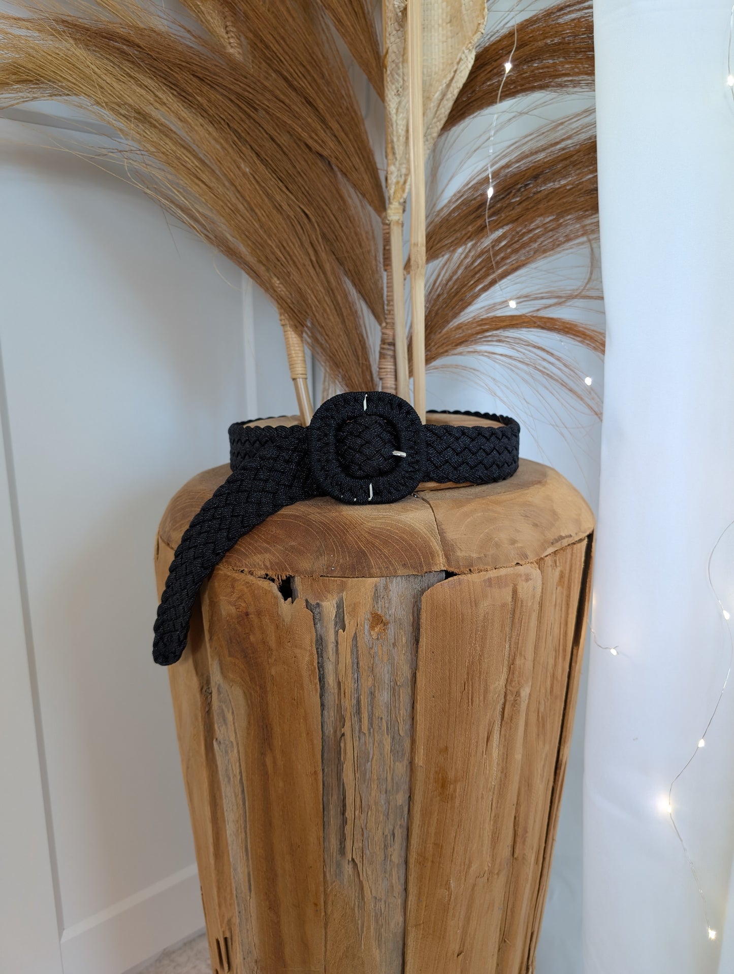 Ceinture élastique noire tréssée