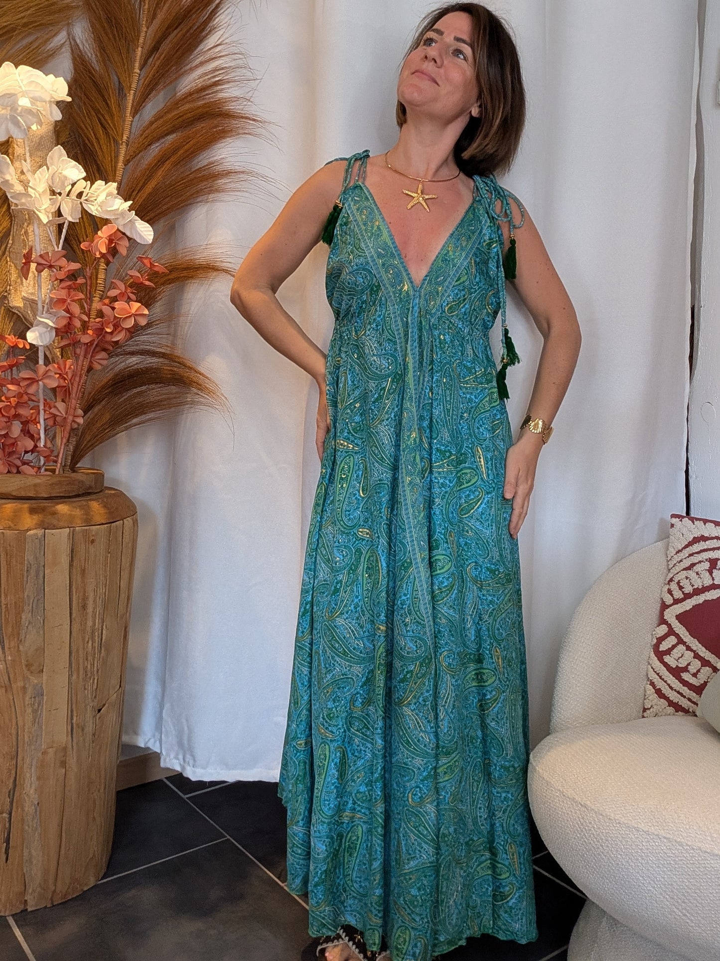 Robe dos nu verte