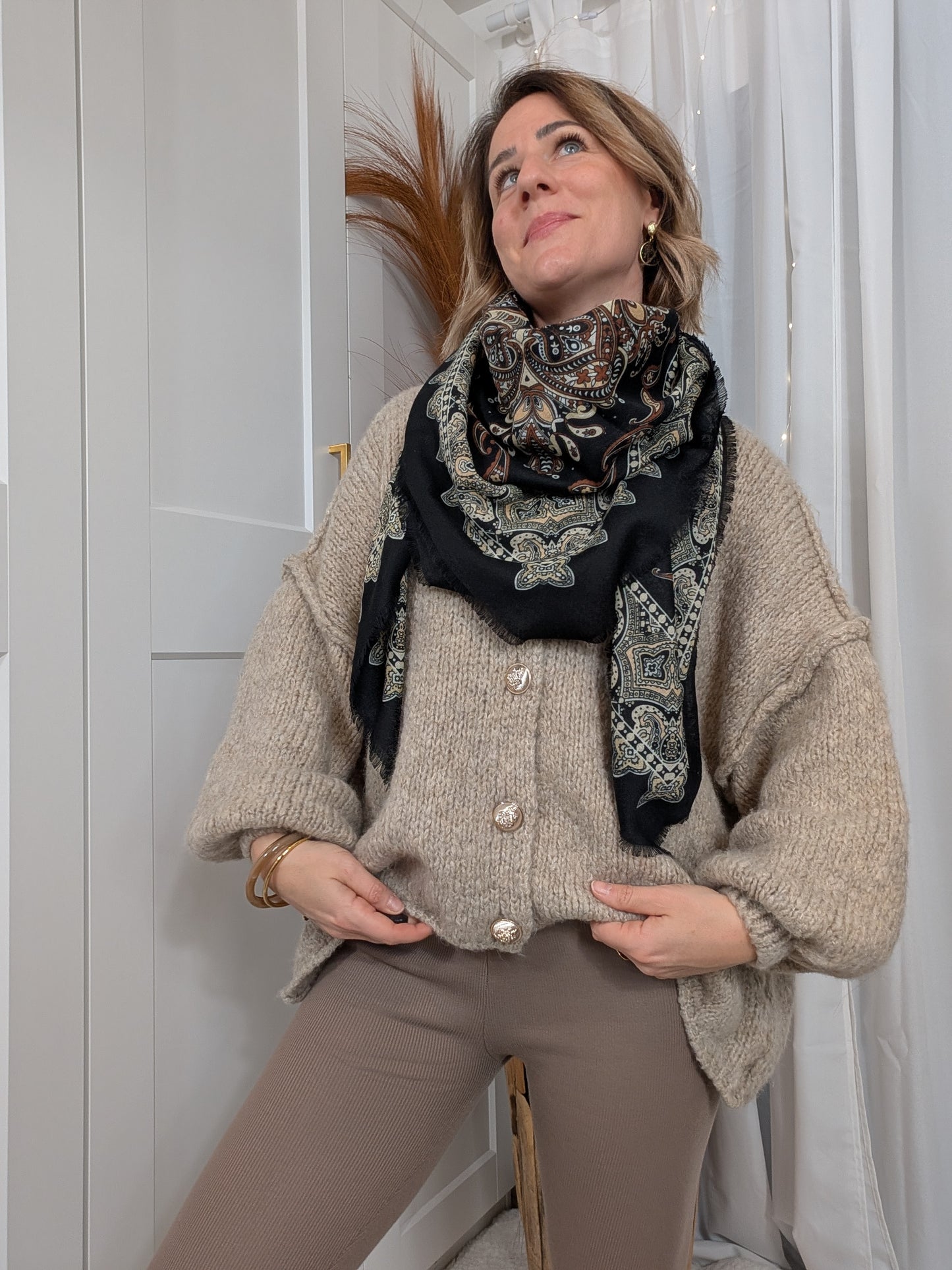 Gilet oversize douillet crême