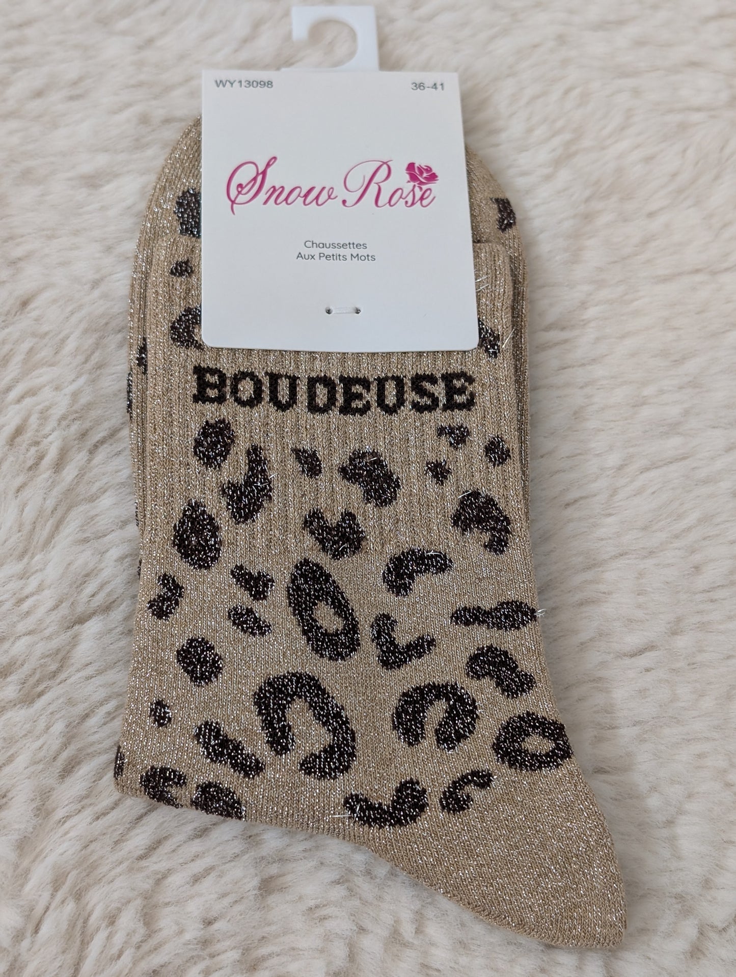 Chaussettes léopard Boudeuse beiges