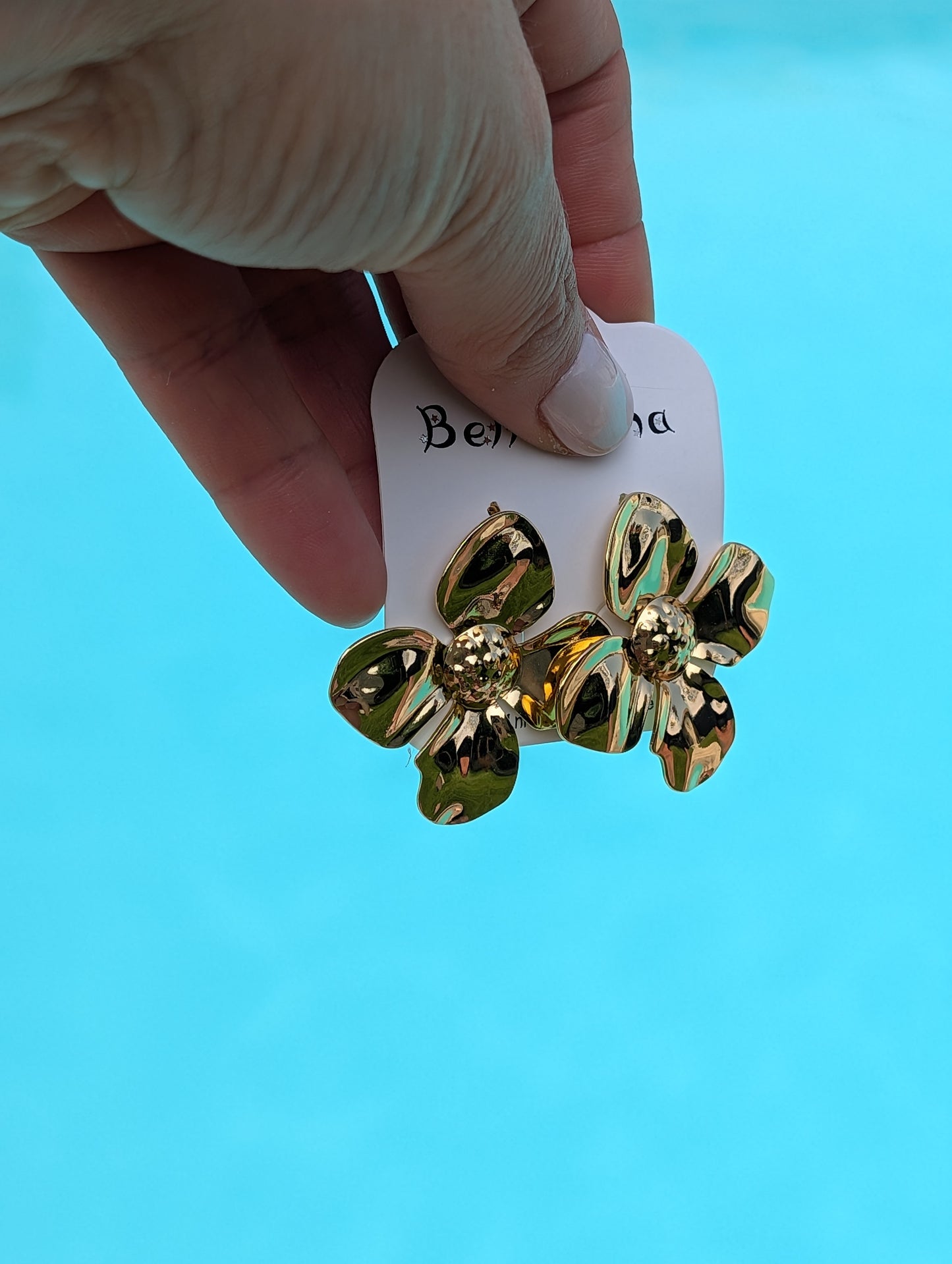 Boucles d'oreille en acier inoxydable fleur - Linéa