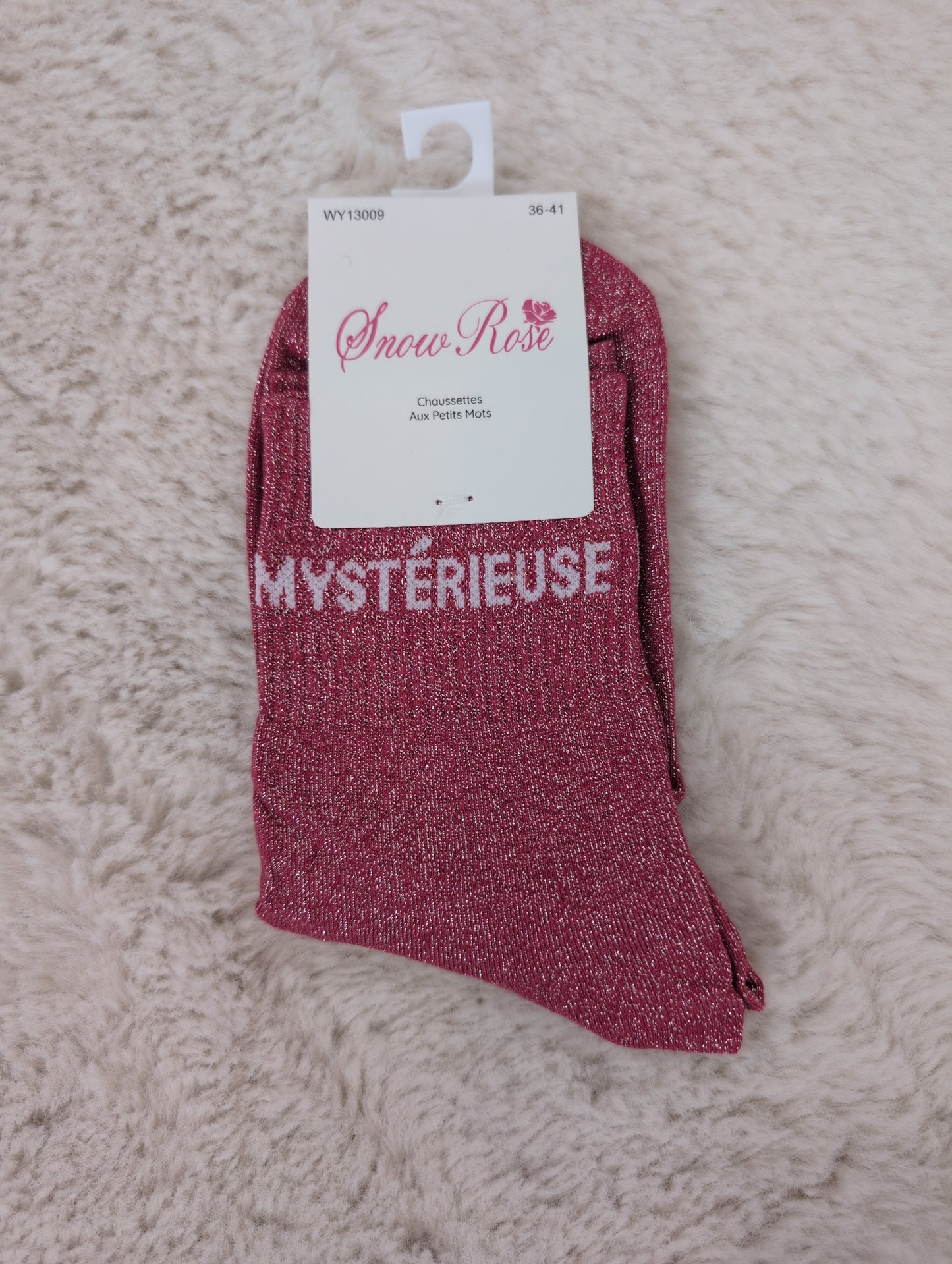 Chaussettes brillantes MYSTERIEUSE fushia