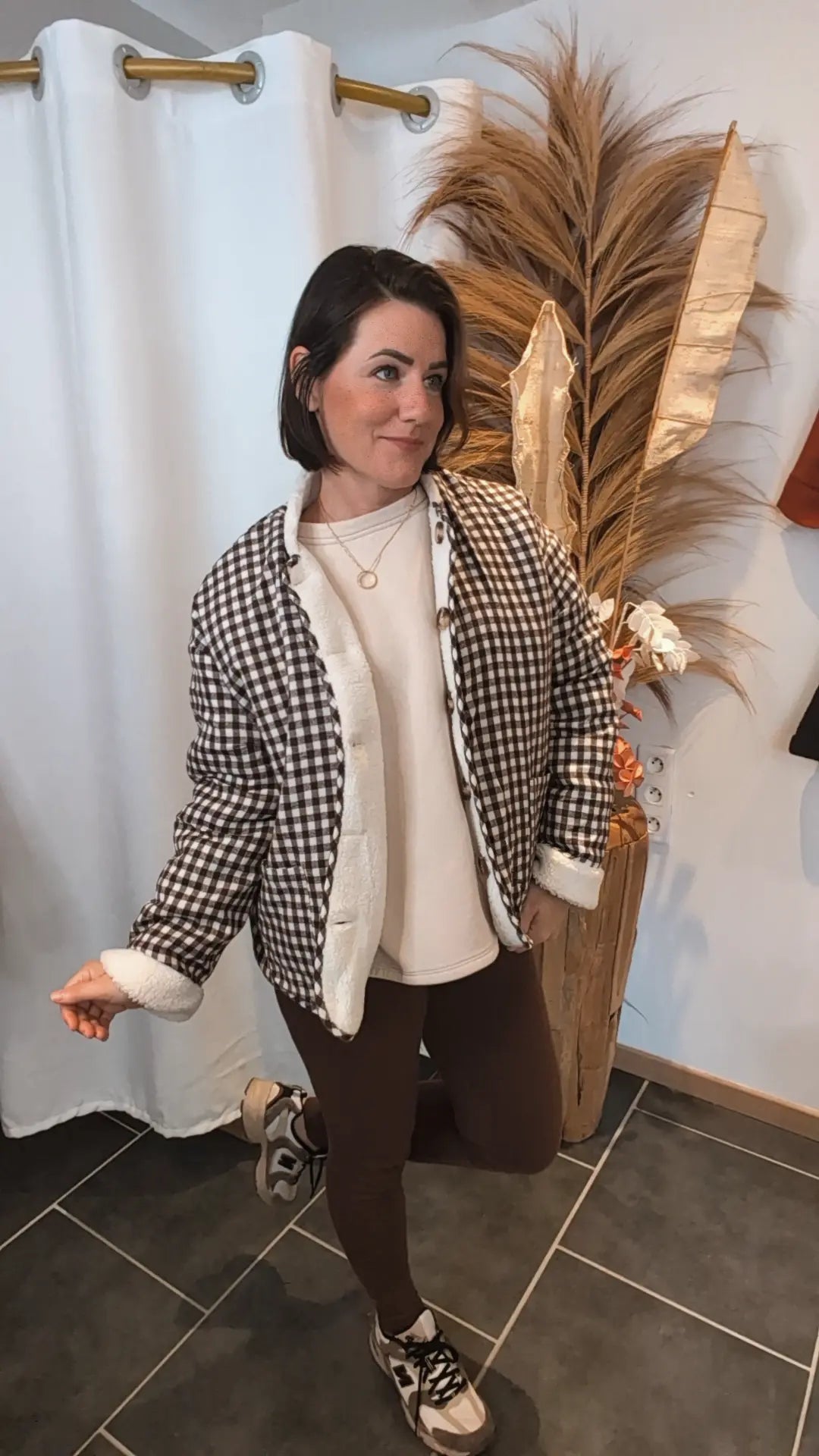 Veste réversible Vichy
