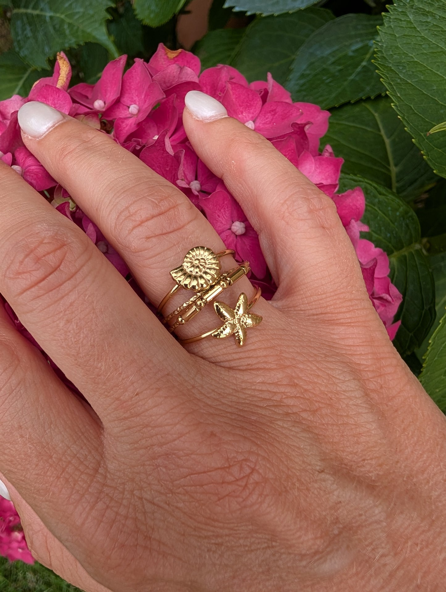 Bague étoiles de mer, escargot - Tessora