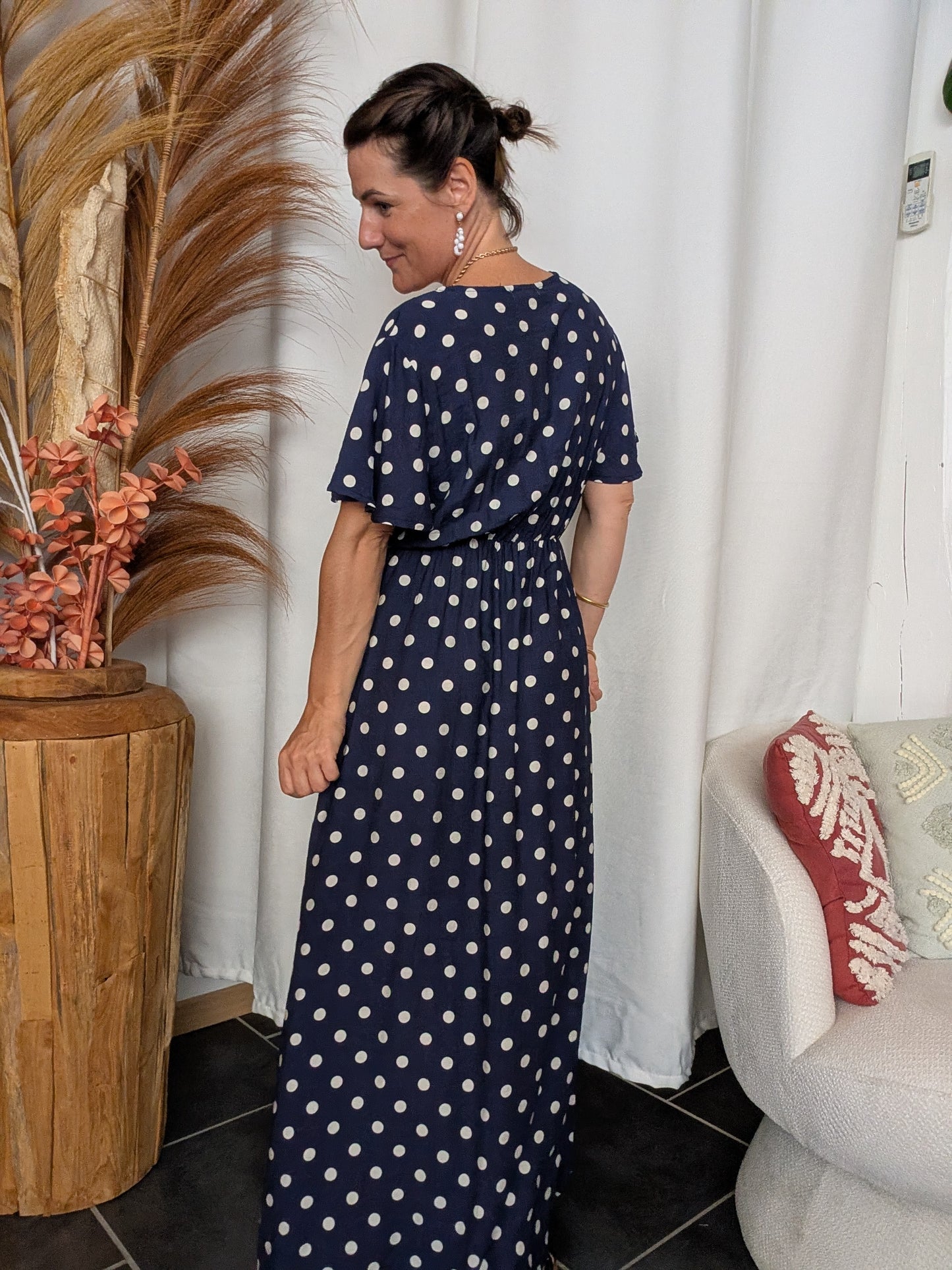 Robe à pois Rosa bleu