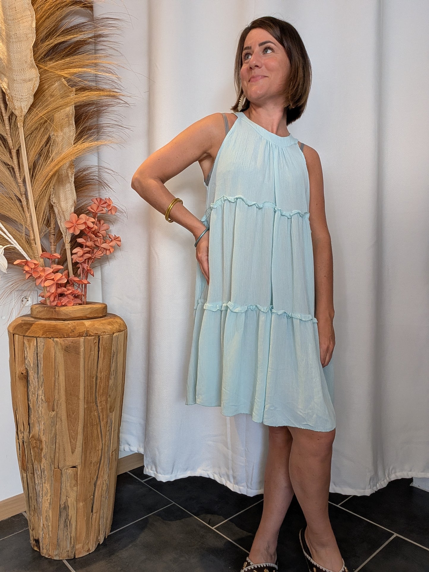 Robe Palma vert d'eau