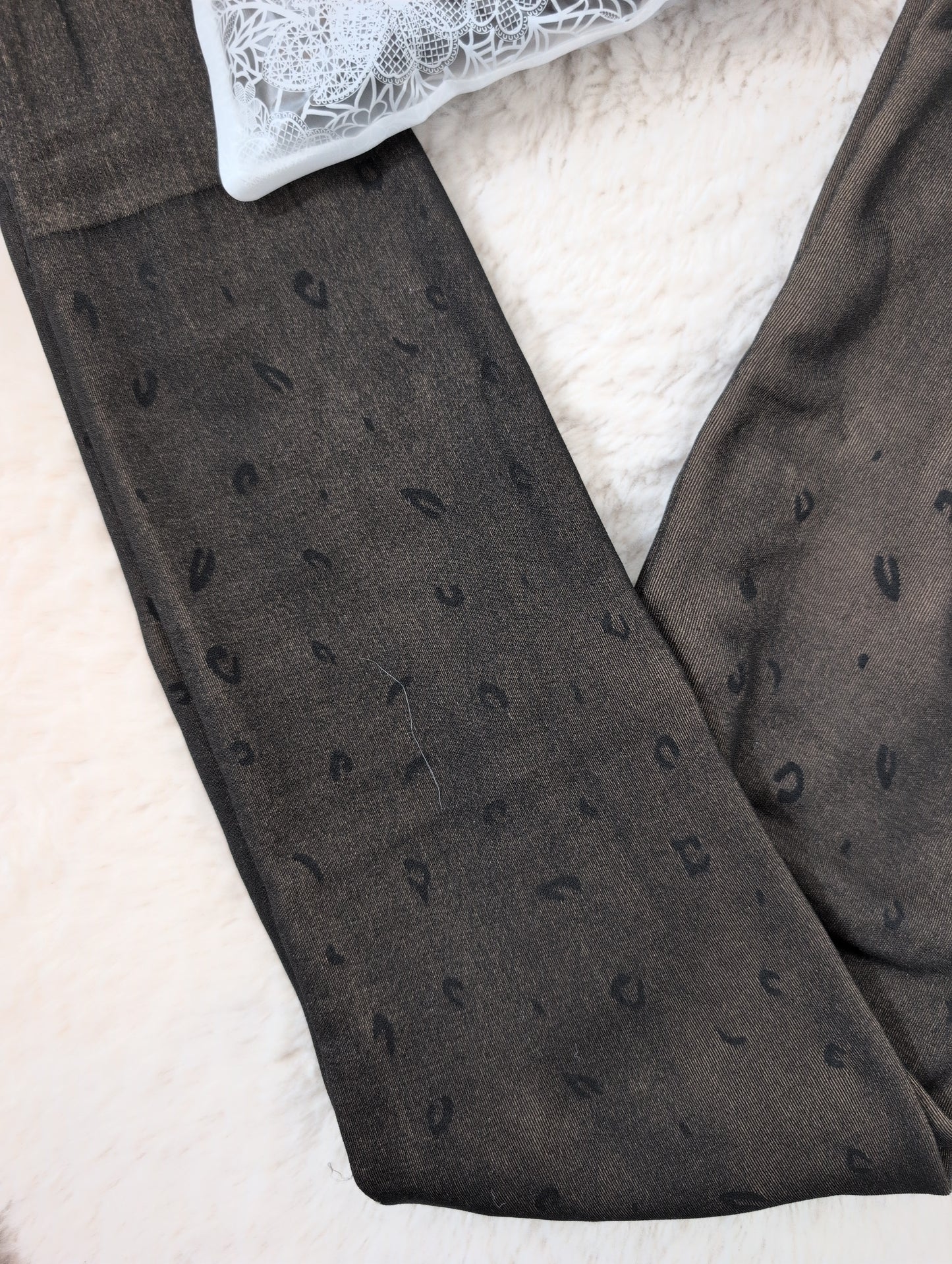 Collant polaire noir léopard