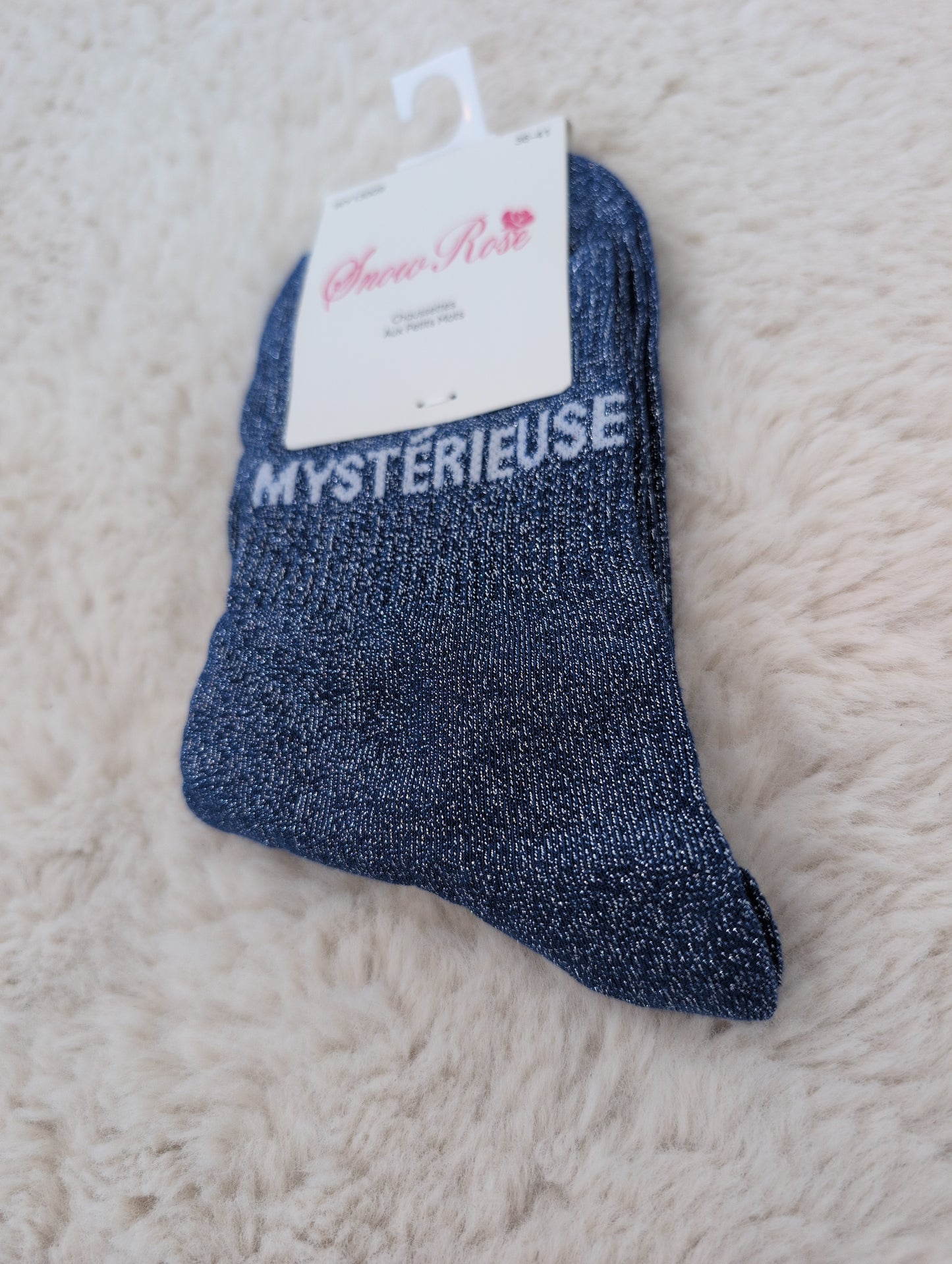 Chaussettes brillantes MYSTERIEUSE bleu roi