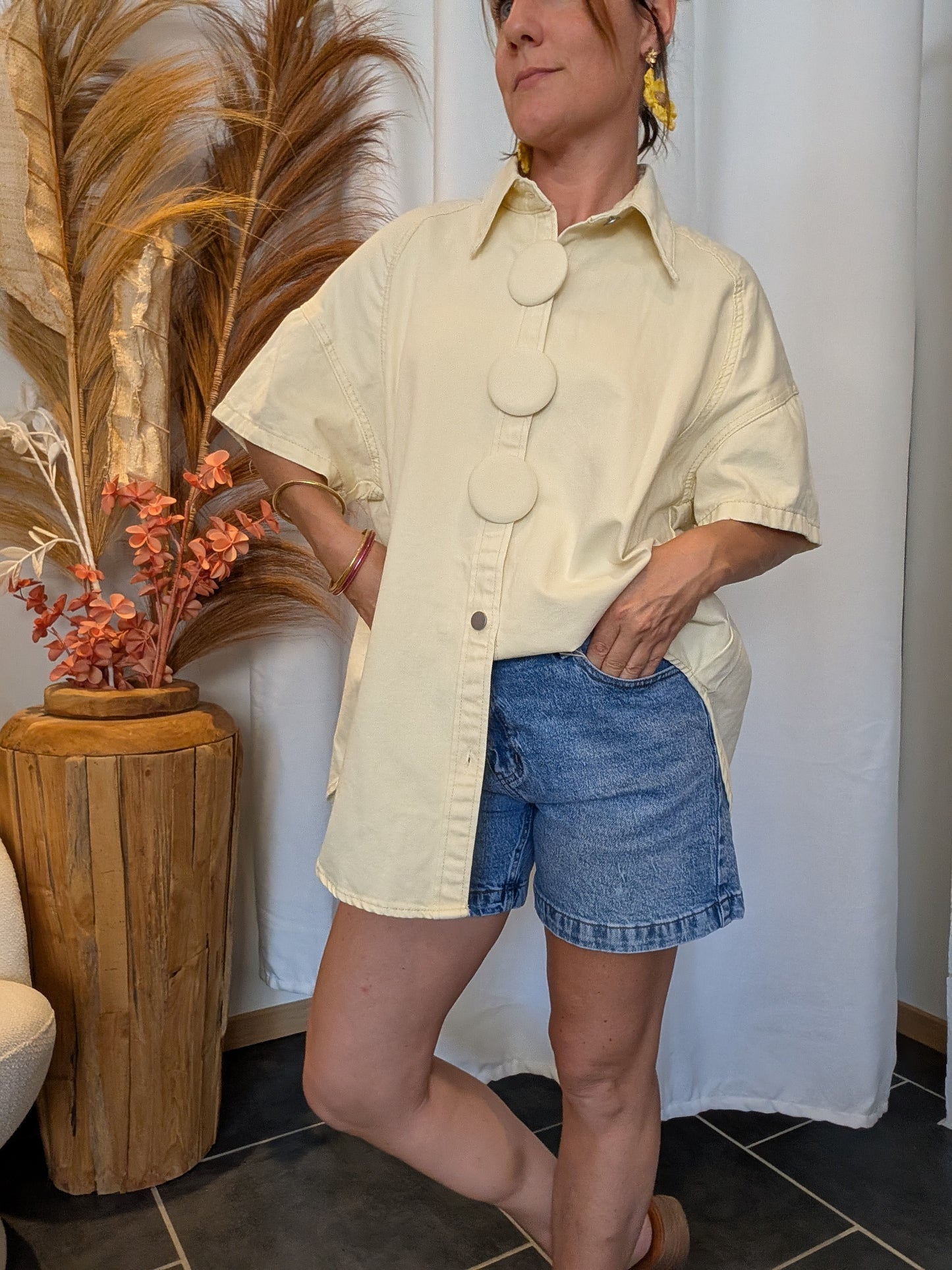Veste en jean jaune Elisa