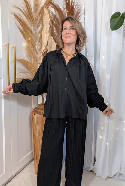 Pantalon plissé noir - Herminia