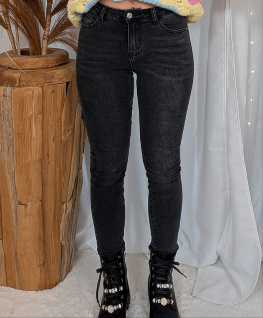 Jean skinny taille haute en denim stretch