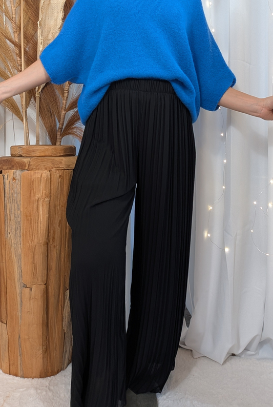 Pantalon plissé noir - Herminia