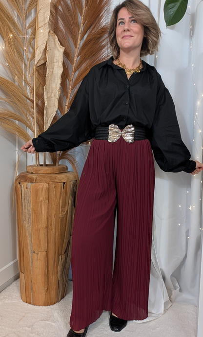 Pantalon plissé bordeaux - Herminia