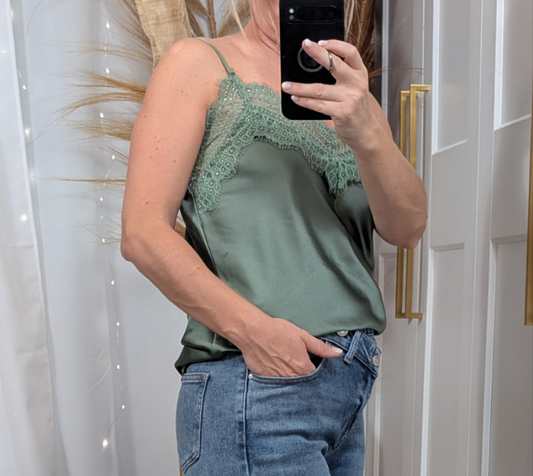 Top dentelle vert
