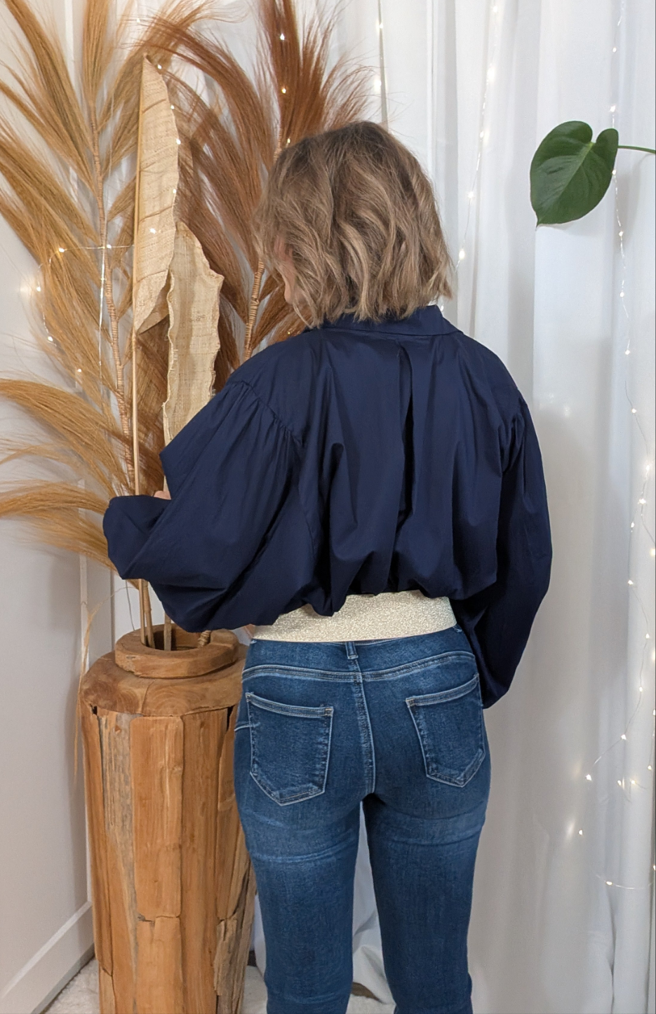 Jean skinny taille haute Push-up bleu foncé