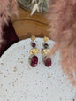 Boucle d'oreille Alba bordeaux