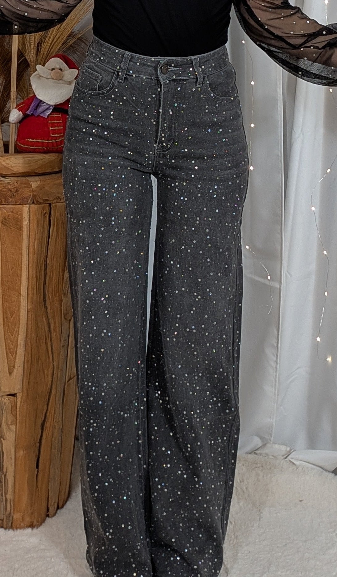 Jean large à strass