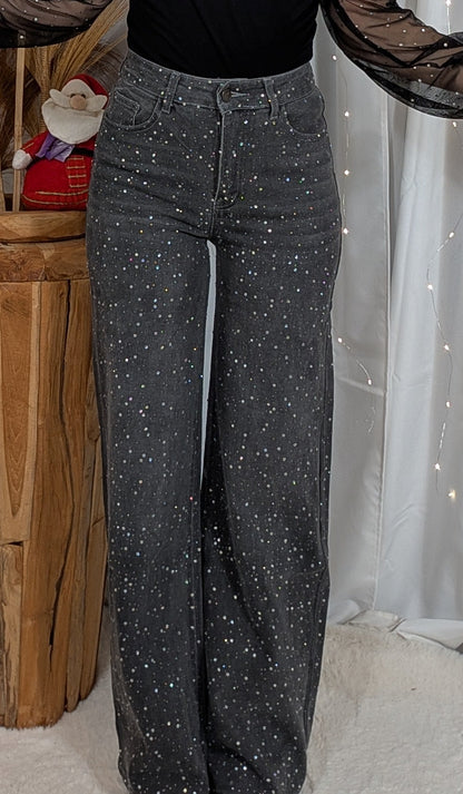Jean large à strass