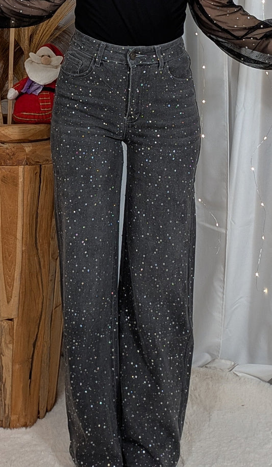 Jean large à strass