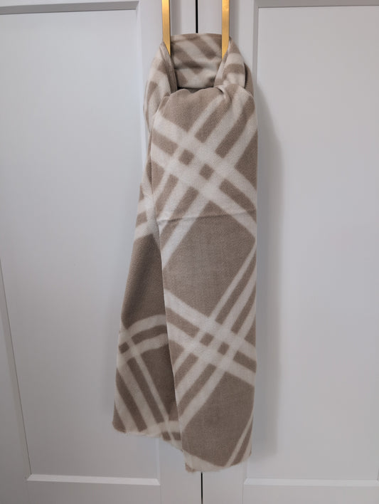 Echarpe douce carreaux ivoire