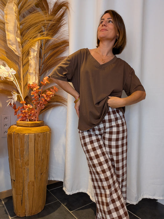 Tee-shirt oversize brun Charlotte