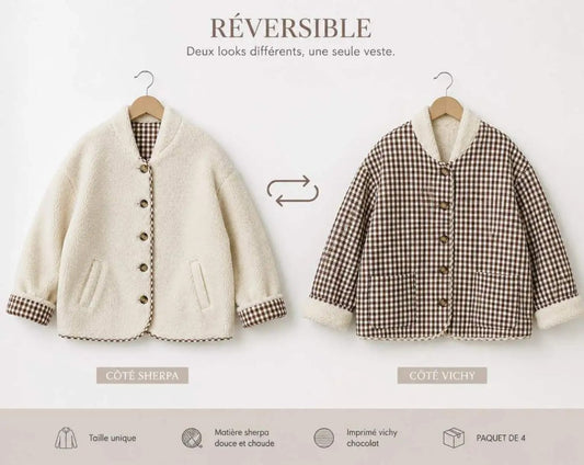Veste réversible Vichy