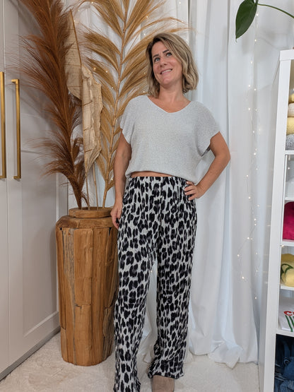 Top fine maille à paillette blanc