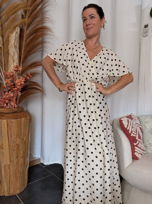 Robe à pois Rosa blanc