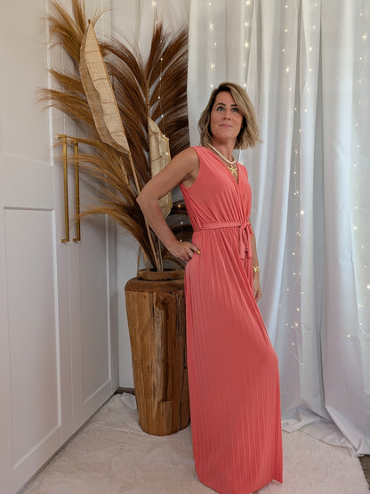 Combinaison pilssée corail - Lena