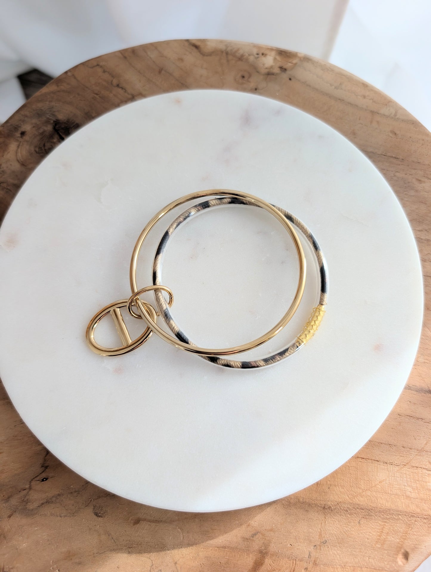 Bracelets léopard et doré maille