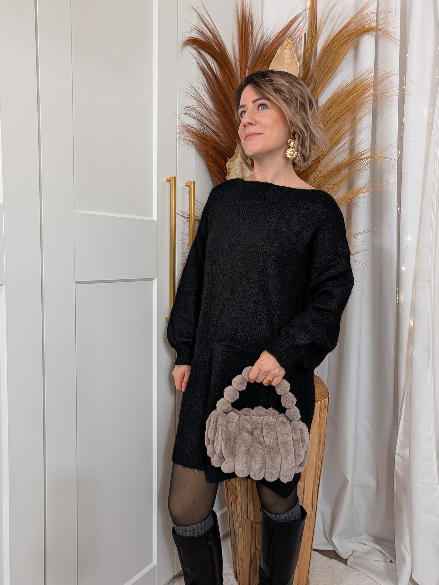 Robe pull noeud noire