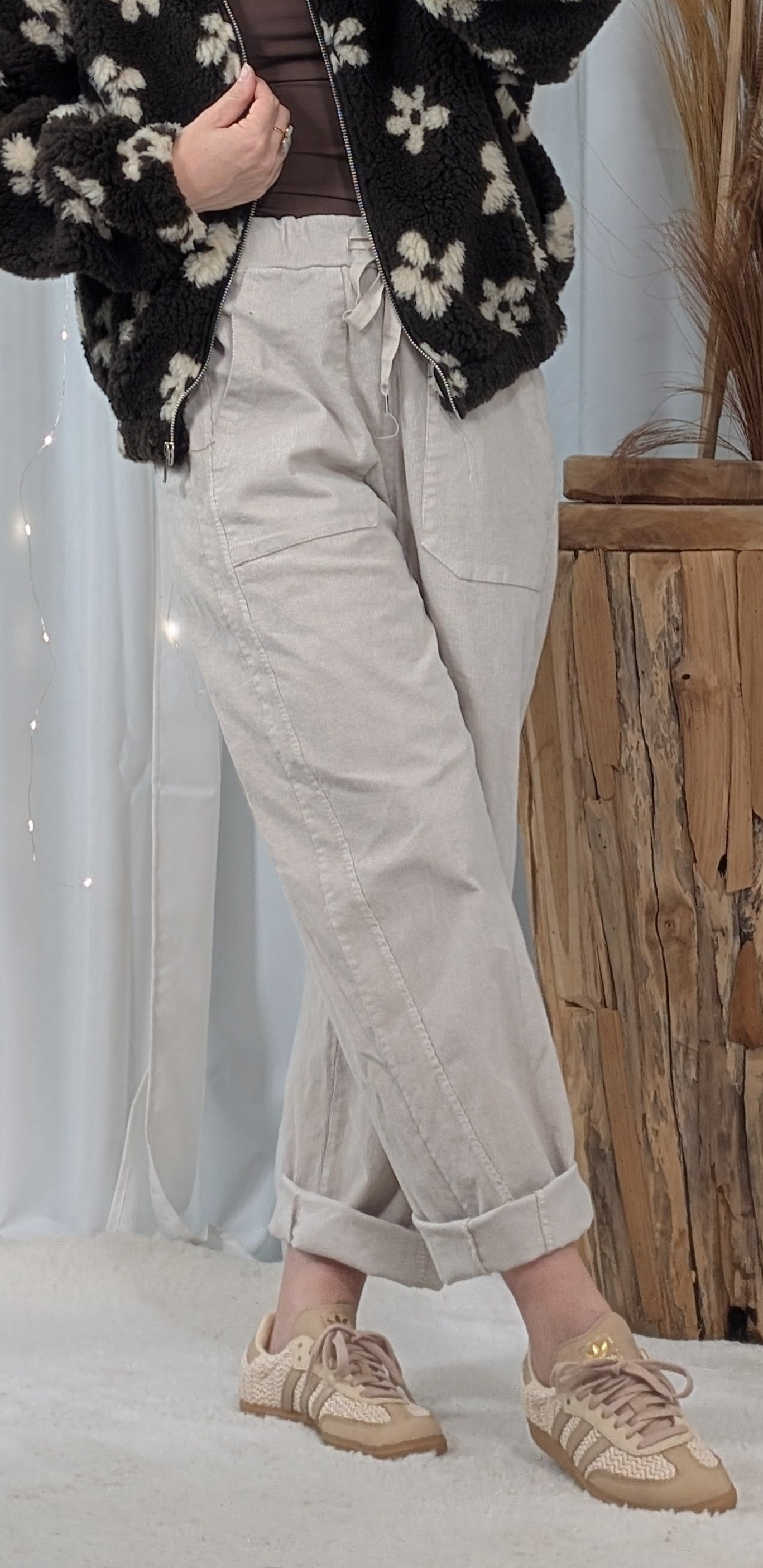 Pantalon cotelé Valéria beige