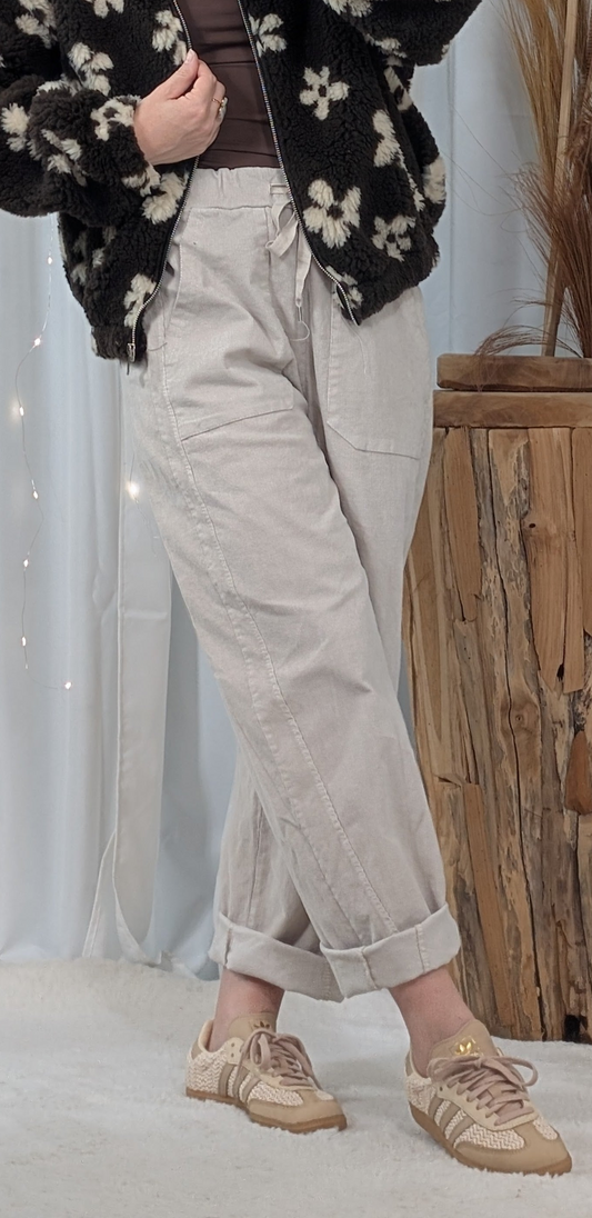 Pantalon cotelé Valéria beige