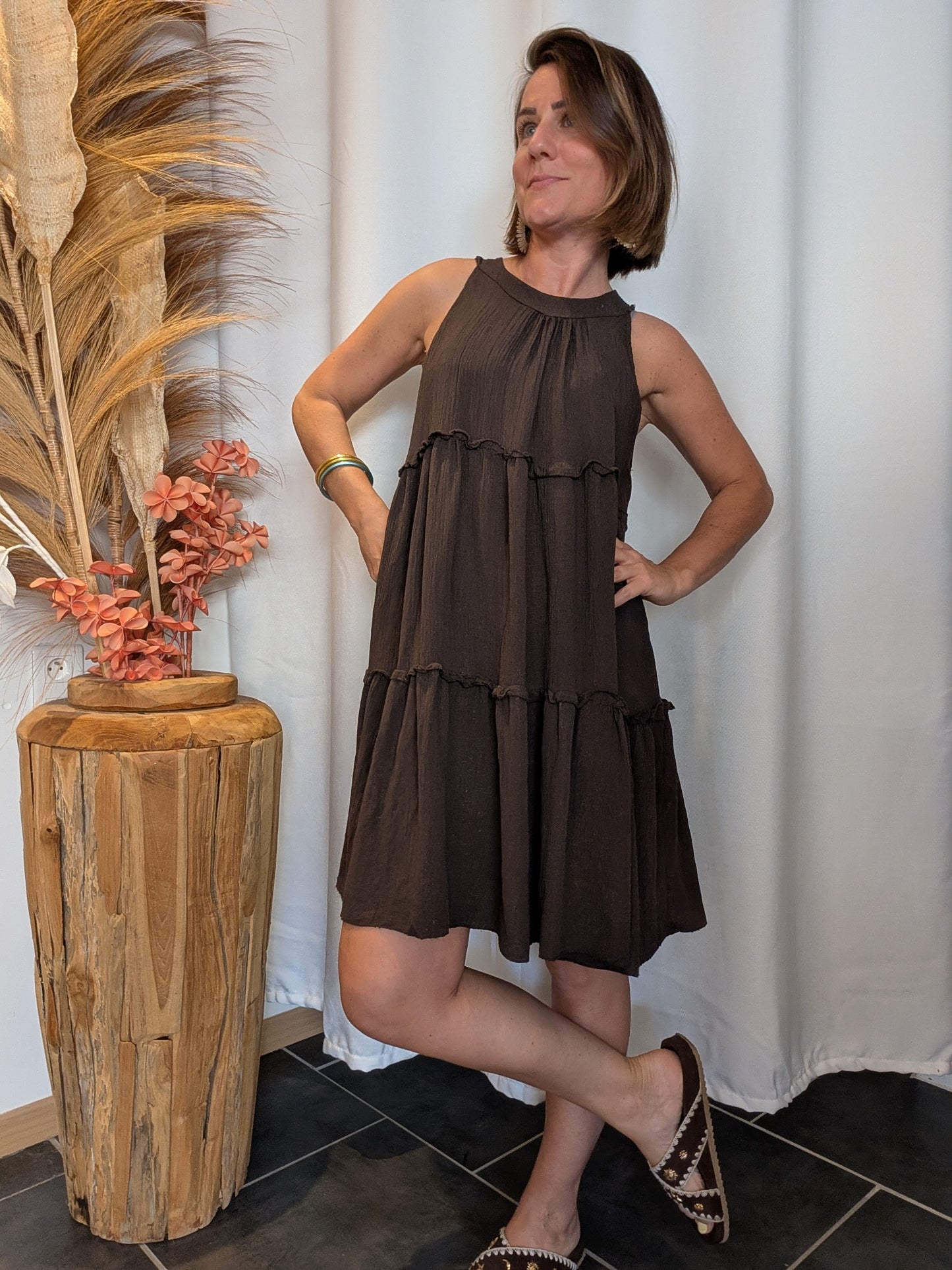 Robe Palma brun foncé