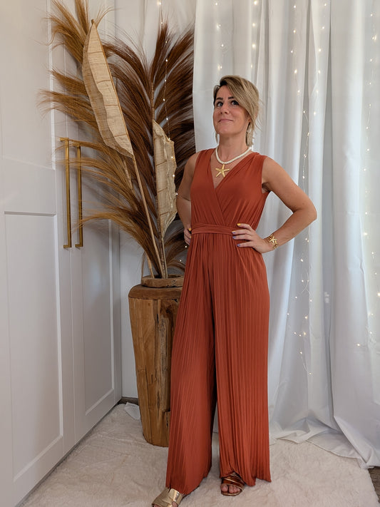 Combinaison pilssée rouille - Lena