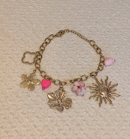 Bracelet charms rose Tifany