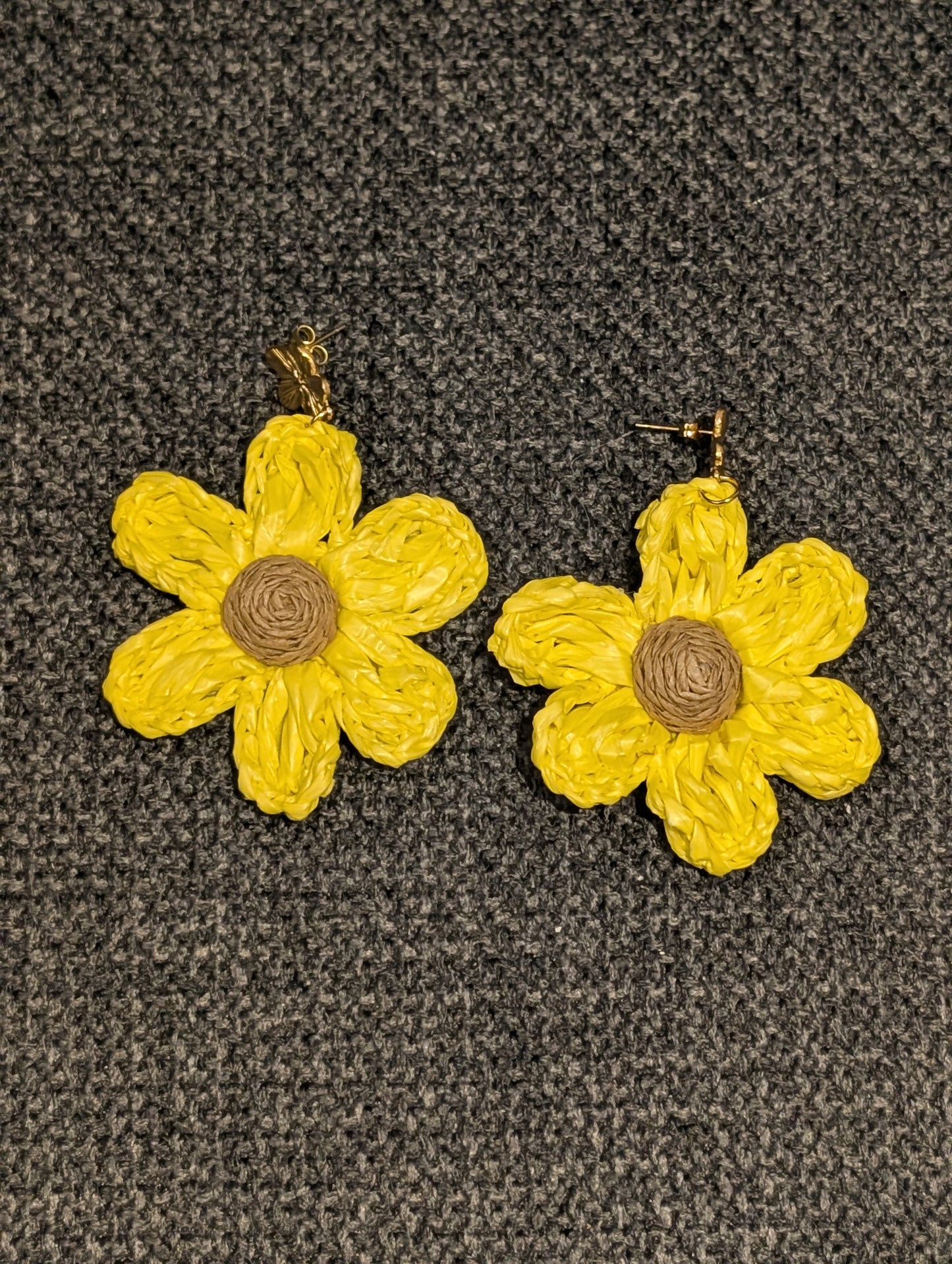 Boucles d'oreilles Fleur jaune