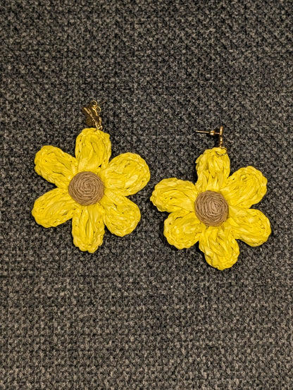 Boucles d'oreilles Fleur jaune