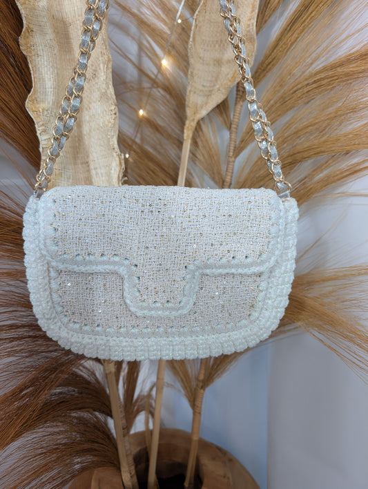 Sac en crochet beige