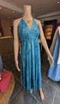 Robe dos nu bleu verte