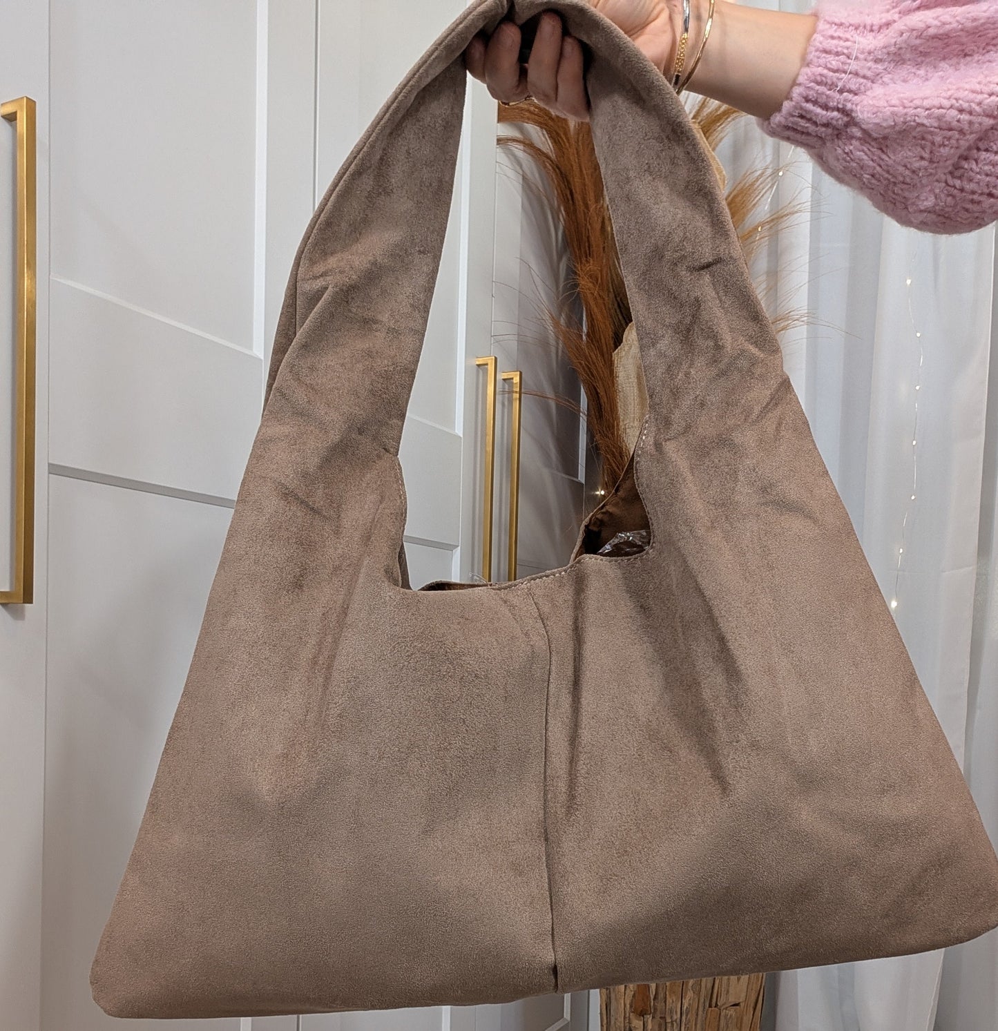Sac clouté taupe