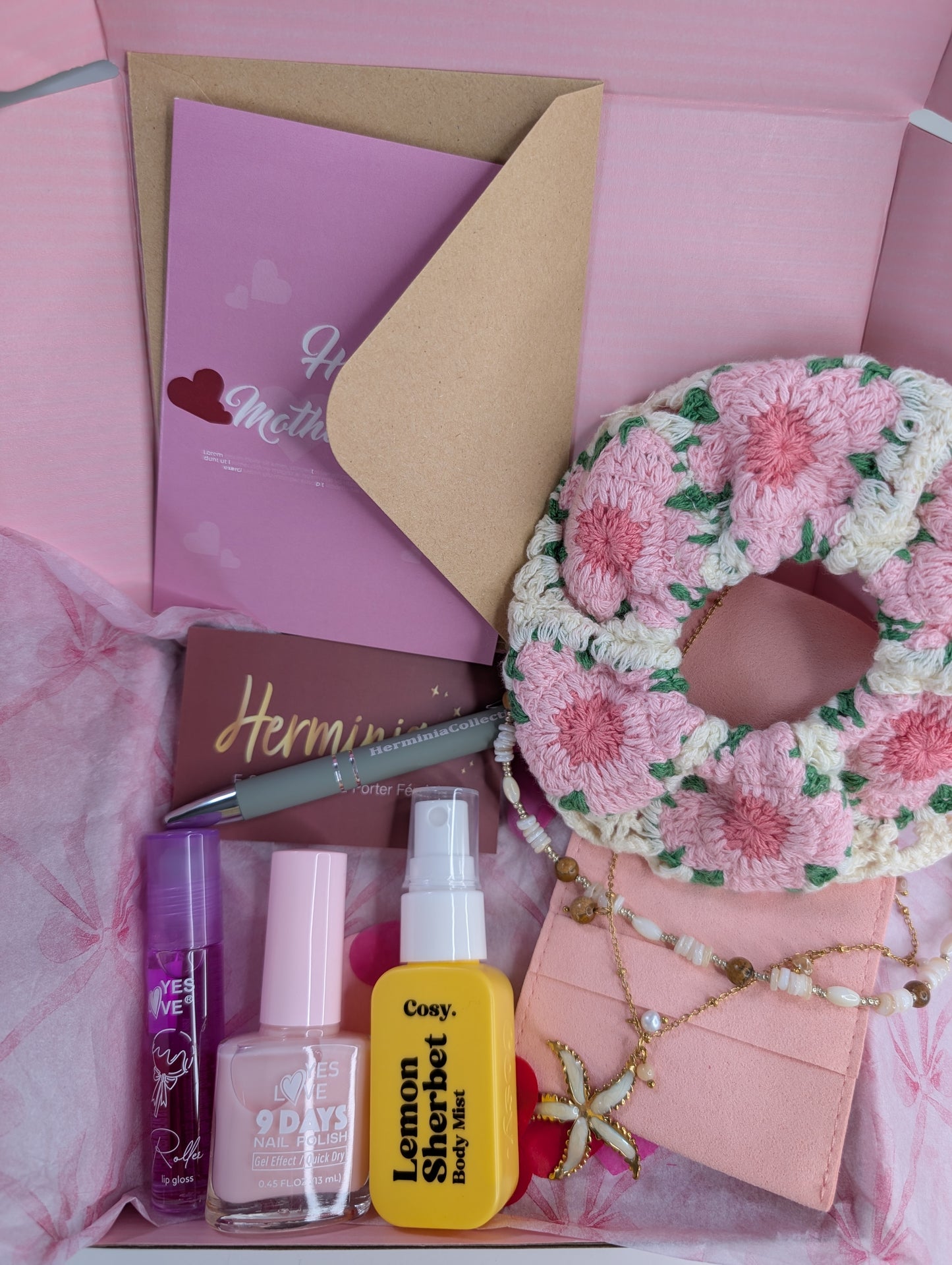 Coffret fêtes des mères - Chouchou ROSES - à personnaliser