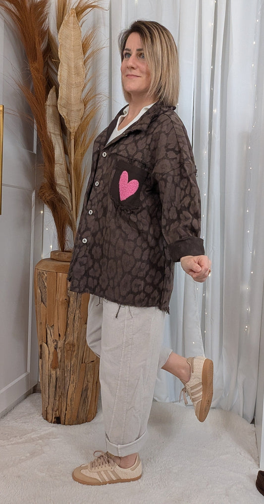 Chemise flash oversize léopard