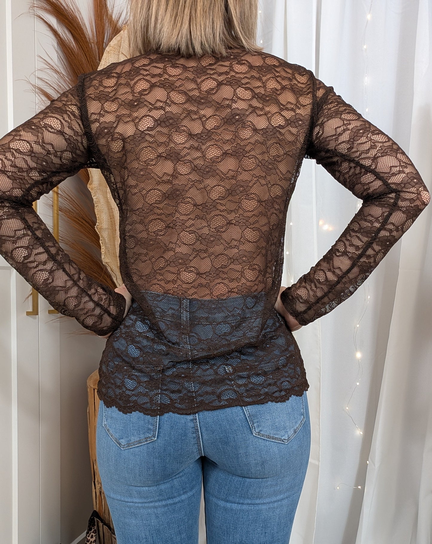 Sous pull dentelle chocolat