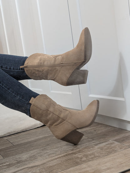 Santiag surpiqué beige